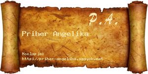 Priher Angelika névjegykártya